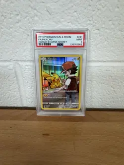 Pokemon Pikachu 241/236 Cosmic Eclipse Secret Rare Full Art Holo PSA 9 Card - Image 1