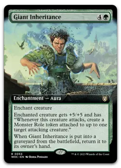 Giant Inheritance (Extended Art) #53 (NM) Wilds of Eldraine WOC Magic MTG - Image 1