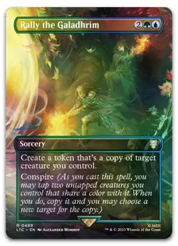 Rally the Galadhrim (Borderless) #499 (Foil) NM Lord of the Rings LTC Magic MTG - Image 1