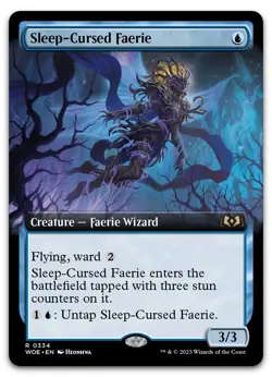 Sleep-Cursed Faerie (Extended Art) #334 (NM) Wilds of Eldraine WOE Magic MTG - Image 1