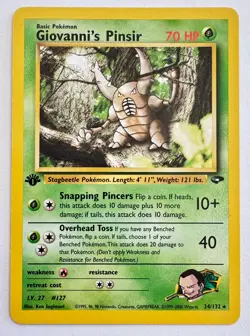Giovanni's Pinsir 1st Edition 24/132 Pokemon Gym Heroes 2000 Vintage Rare! - Image 1