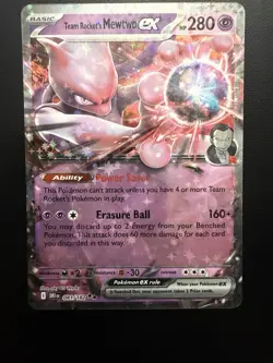Pokemon 2025 Destined Rivals Team Rocket’s Mewtwo EX#081/182 Double Rare NM - Image 1