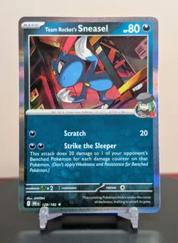 Pokemon Team Rocket's Sneasel #128/182 English Destined Rivals Holo Rare - Image 1