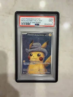 2023 POKEMON SVP EN-SV BLACK STAR PROMO #085 PIKACHU WITH GREY FELT HAT PSA 9 - Image 1