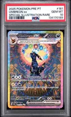 2025 POKEMON PORTUGUESE PRE PT-PRISMATIC EVOLUTIONS #161 UMBREON EX PSA 10 - Image 1