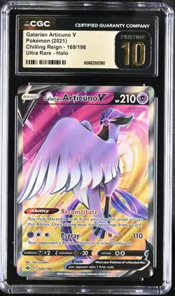 2021 POKEMON SW&SH CHILLING REIGN FULL ART/GALARIAN ARTICUNO V CGC 10 PRISTINE - Image 1