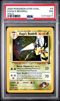 PSA 7 - 2000 Pokemon Gym Challenge KOGA'S BEDRILL Holo #9 (0277) - Image 1