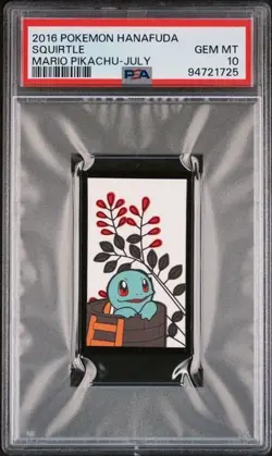 PSA 10 - 2013 Pokemon Hanafuda SQUIRTEL Mario Pikachu July (1725) - Image 1