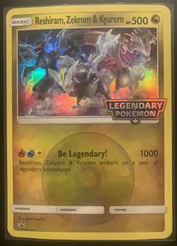 JUMBO Reshiram, Zekrom & Kyurem 2018 Black Star Promo - Legendary Pokemon - Image 1