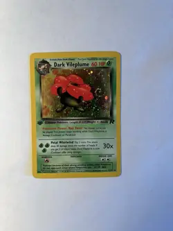 Pokemon TCG Dark Vileplume 1st Edition Holo Rare Team Rocket 13/82 60 HP Card - Image 1