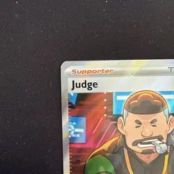 Pokemon Trainer Card Judge 228/091 Paldean Fates Full Art Ultra Rare Holo TCG - Image 3