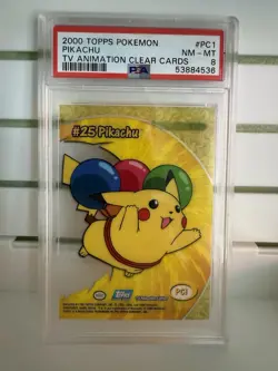 PSA 8 NM-MT Topps Pikachu Clear Card PC1 Pokemon 2000 TV Animation PSA Error - Image 1