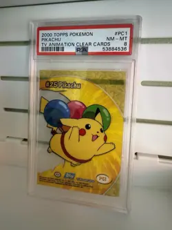 PSA 8 NM-MT Topps Pikachu Clear Card PC1 Pokemon 2000 TV Animation PSA Error - Image 2