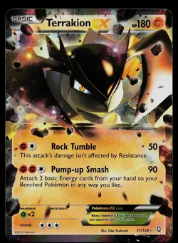 Pokemon Card - Terrakion EX Dragons Exalted 71/124 Holo Rare EX 2012 - Image 1