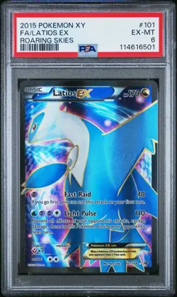 2015 Pokemon Latios EX Roaring Skies Full Art XY #101 PSA 6 EX-MT - Image 1