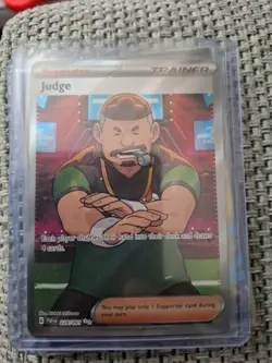Pokemon Judge 228/091 SV Paldean Fates Full Art Trainer Card - Image 1