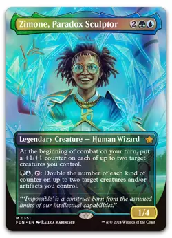 Zimone, Paradox Sculptor (Borderless) #351 (Foil) (NM) Foundations FDN Magic MTG - Image 1