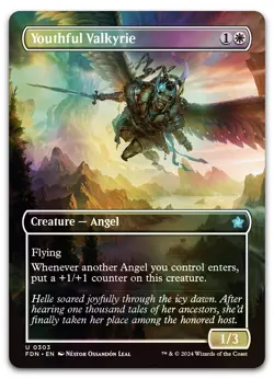 Youthful Valkyrie (Borderless) #303 (Foil) (NM) Foundations FDN Magic MTG - Image 1