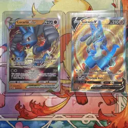 Pokemon TCG Lucario v and VSTAR SWSH213/SWSH214 Near Mint Condition - Image 1