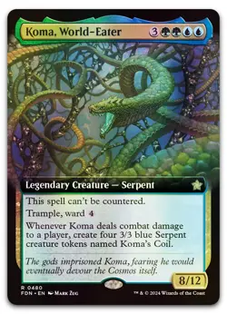 Koma, World-Eater (Extended Art) #480 (Foil) (NM) Foundations FDN Magic MTG - Image 1