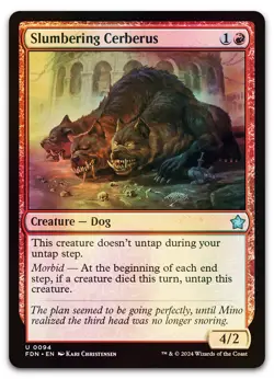Slumbering Cerberus #94 (Foil) (NM) Foundations FDN Magic MTG - Image 1