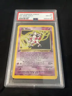 Pokemon 1999 Jungle Mr. Mime 1st Edition Holo Rare PSA 8 #6/64 English - Image 3