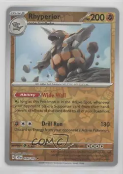 Rhyperior Reverse Foil Pokemon SV07: Stellar Crown #076 - Image 1