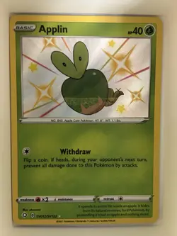 Pokemon TCG Applin SV012/SV122 Shining Fates Shiny Vault - Image 1