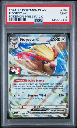 2024-2025 POKEMON PLAY! POKEMON PRIZE PACK #164 PIDGEOT EX PSA 9 - Image 1