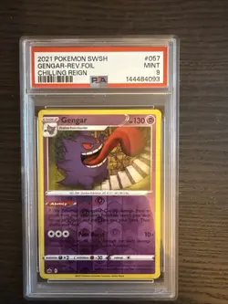 Gengar 057/198 Reverse Foil/Holo 2021 Pokemon SWSH Chilling Reign PSA 9 Mint - Image 1