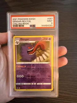 Gengar 057/198 Reverse Foil/Holo 2021 Pokemon SWSH Chilling Reign PSA 9 Mint - Image 3
