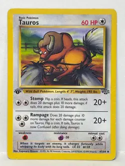 Pokemon Tauros 1st Edition Jungle 47/64 - MP - Image 1