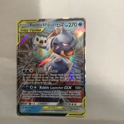 Pokemon Blastoise & Piplup GX TAG TEAM Ultra Rare Holo SM-Cosmic Eclipse 38/236… - Image 1