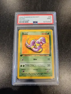 Pokemon 2000 Team Rocket Ekans 1st Edition Common 56/82 PSA 10 English - Image 1