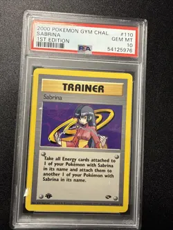 2000 Pokemon Gym Challenge #110 Sabrina Non Holo First Edition Psa 10 - Image 1