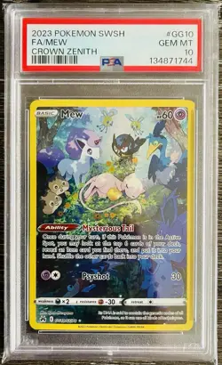 2023 Pokemon Crown Zenith Mew FA GG10 PSA 10! - Image 1