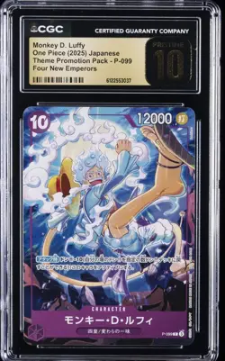 2025 ONE PIECE JPN FOUR NEW EMPERORS MONKEY D. LUFFY CGC 10 PRISTINE - Image 1