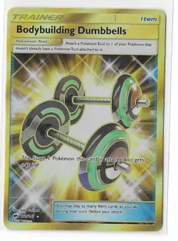 Bodybuilding Dumbbells 161/147 Pokemon Burning Shadows Secret Rare Card LP - Image 1