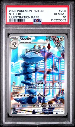 Steelix Illustration Rare - Pokemon Paradox Rift 208/182 - PSA 10 Gem Mint - Image 1