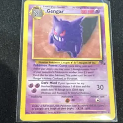 Pokemon Gengar Fossil Rare Card 5/62 English Stage 2 80 HP Dark Mind Regular - Image 1