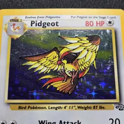 [MP] Pidgeot 08/64 Jungle Holo Pokemon Vintage English Card - Image 2