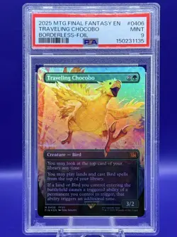 Traveling Chocobo (Borderless) Final Fantasy Foil Mtg PSA 9 - Image 1