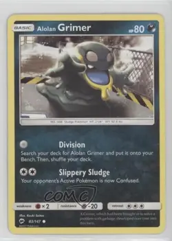 Alolan Grimer Pokemon Sun & Moon Burning Shadows #83 READ - Image 1