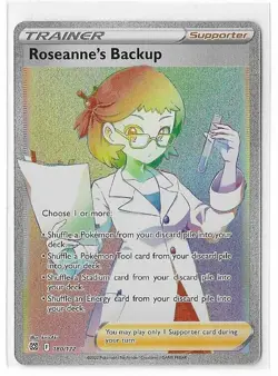 Roseanne's Backup 180/172 Brilliant Stars NM Full Art FA Rainbow Rare Pokemon - Image 1
