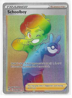 Schoolboy 276/264 Hyper Secret Rare SWSH Fusion Strike Pokemon 2021 NM - Image 1