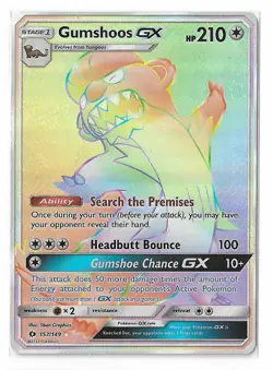 Gumshoos GX 157/149 Sun & Moon Base Set Rainbow Secret Rare S&M Pokemon TCG NM - Image 1