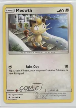 Meowth Pokemon Sun & Moon Burning Shadows #101 - Image 1
