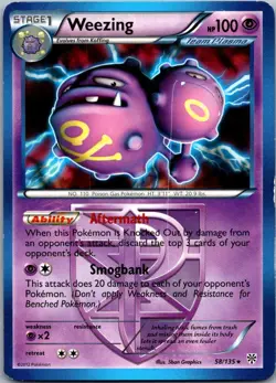 Weezing 58/135 Rare Plasma Storm Pokemon Lightly Played - Image 1
