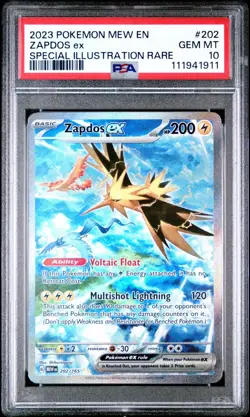 Zapdos ex SIR PSA 10 Gem Mint 151 SV2a #202/165 Pokemon Card - Image 1