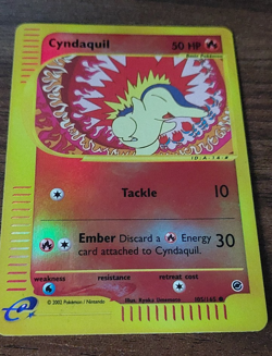 Cyndaquil 105/165 (Expedition) Holo Vintage Pokemon Card LP - Image 5
